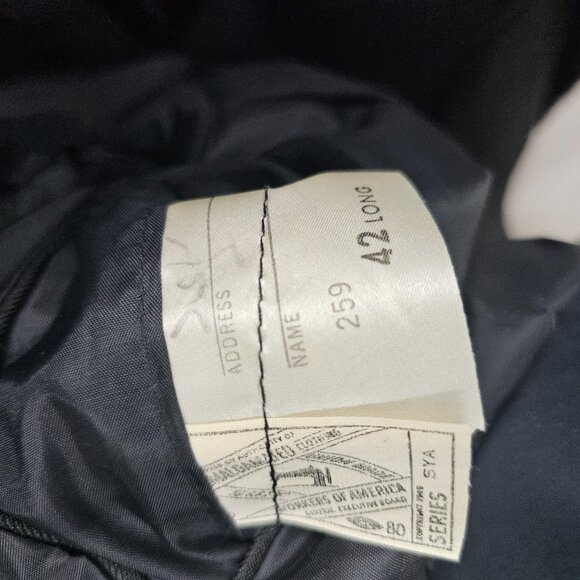 Vintage 1970s 42L Black Solid 1-Button Sport Coat Blazer Jacket T304 - Picture 11 of 11